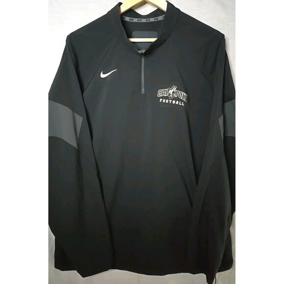Cal Poly University Mustangs Nike Pullover 1/4 Zip Jacket, Sz XL, Black - Picture 1 of 11